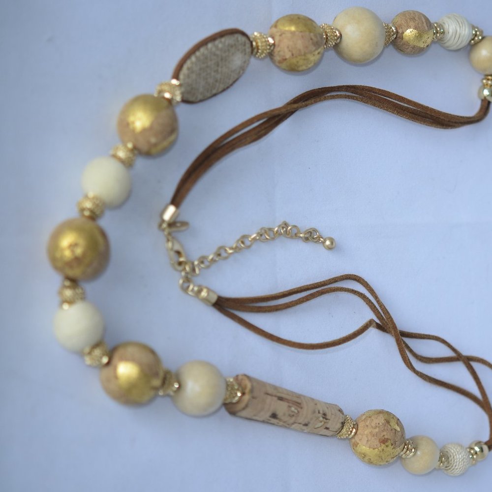 Chico's Cork Necklace, Bracelet & Earrings
